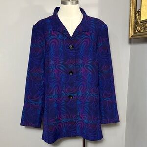 Pendleton VINTAGE Size 18 Virgin Wool Purple Paisley Blazer Jacket